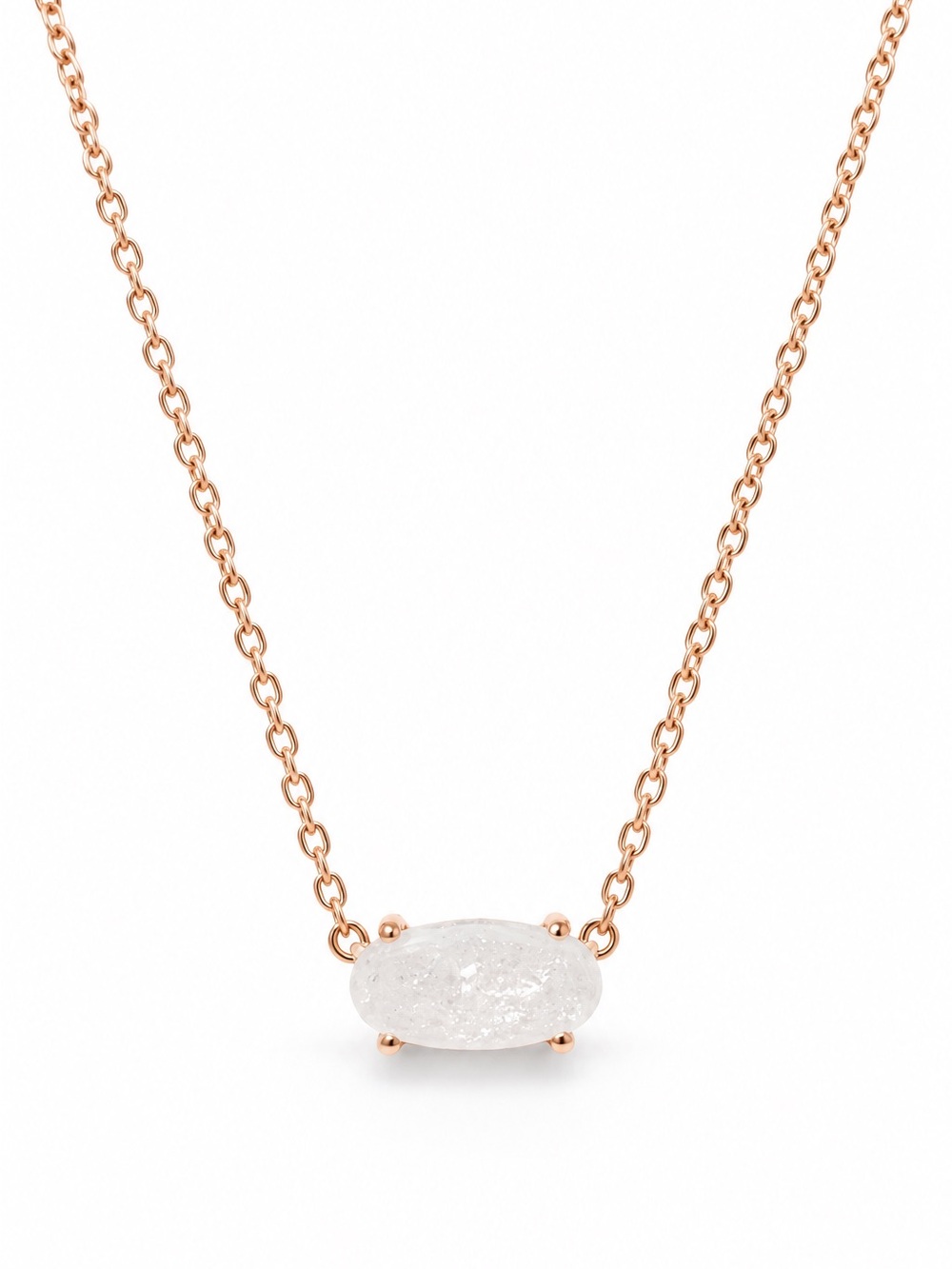 KENDRA SCOTT Ever Rose Gold Pendant Necklace in white druzy.